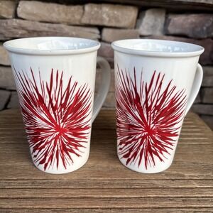 Starbucks Red Burst Design 12oz Coffee Cup 2014  (2 Cups)